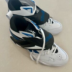 White and Blue Athletic Sneakers
